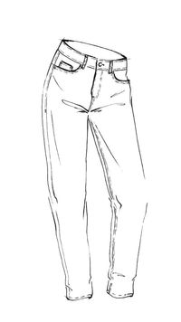 Modezeichnung - Skizze der tapered Passform von der Jeans Marke ONE-OFFsue